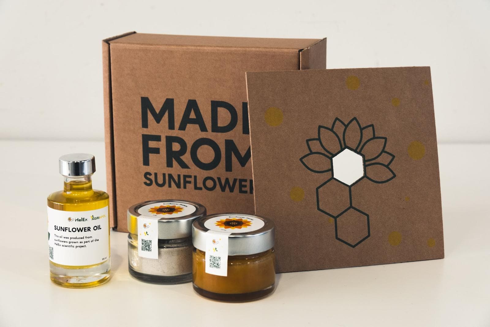 Huile de tournesol, miel et coffret Made from Sunflower